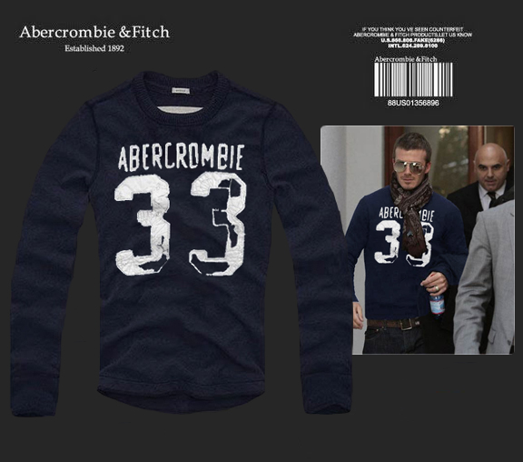 Abercrombie Fitch Hombres De Cuello Redondo Con Gente Fotos Largo Remera AF6085